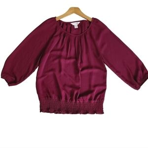 CHRISTOPHER & Banks Maroon Banded Top